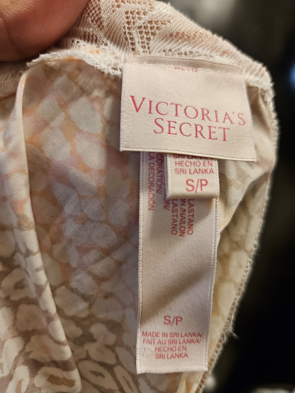 Victoria's Secret White Lace & Sheer Chemise with Orange Accents - Picture 3 of 3